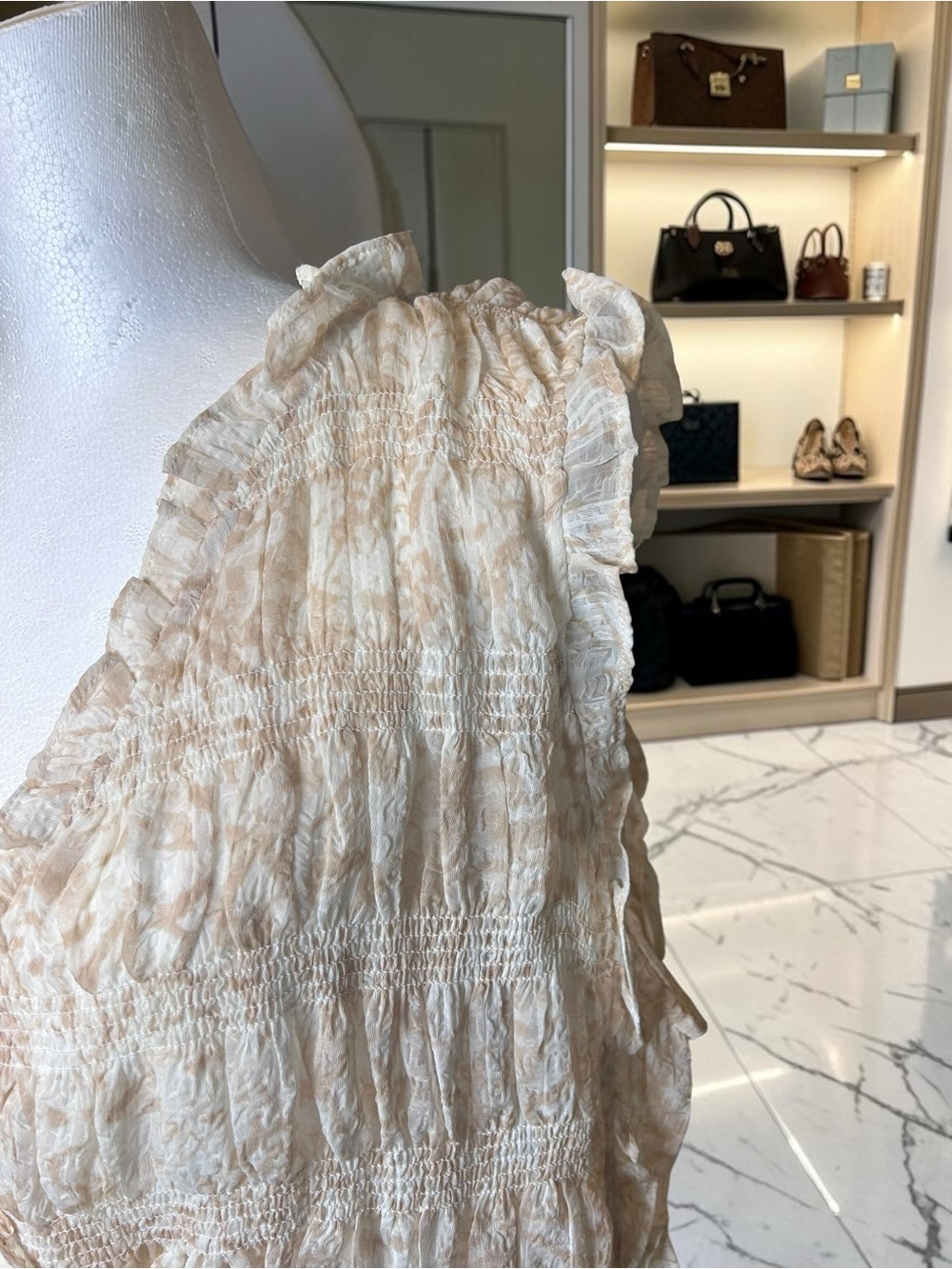 Torrid 2X Ruffle Surplice Blouse |
Cream Beige | Sheer Boho Flowy Top - Picture 5 of 12